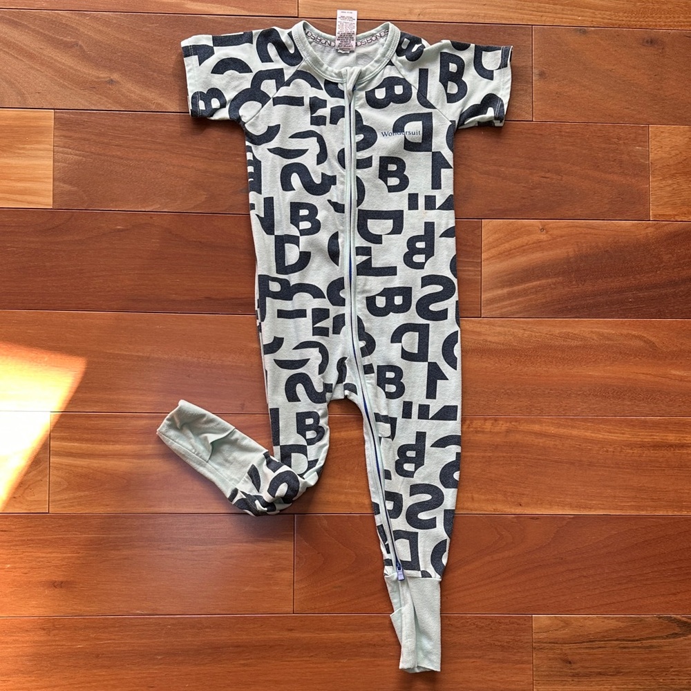 Bonds Kids Alphabet Print Zipper pjs 18-24m